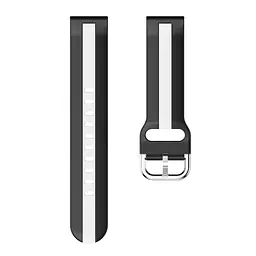 Ремінець для Samsung Galaxy Watch 4 Classic 42mm - чорно-білий ширина кріплення 20мм силікон Watchbands D2 Normal (W37-1WB19071870) - мініатюра 4