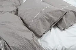 Постільна білизна Lotus Home - Premium Percale Stripe коричневий євро - мініатюра 3