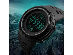 Чоловічий наручний годинник 1251 All Black Skmei acs0030834 - мініатюра 4