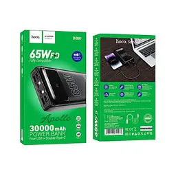 Батарея універсальна HOCO 30000mAh Apollo PD/65W QC/3.0 Black (DB81 / 714720) - мініатюра 6