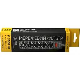 Мережевий фільтр LP-X5 PREMIUM, 3m black (9584) - мініатюра 2