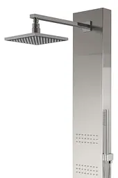Душова панель Corsan Neo inox LED з виливом та термостатом S060TSLLEDW, Нержавіюча сталь - мініатюра 2