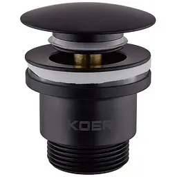 Донний клапан Koer PW-01-05 Click-Clack універсальний KR3403, Чорний матовий