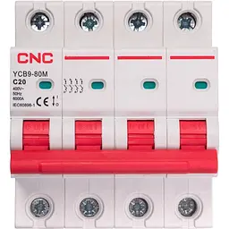 Модульний автоматичний вимикач CNC YCB9-80M 4P C20 6ka