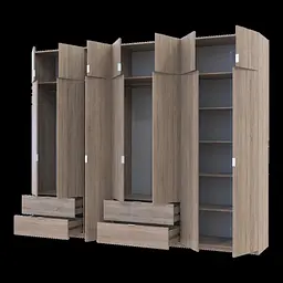 Розпашна Шафа для одягу Doros Лукас Дуб сонома 3+4 ДСП 300х50х240 (42005131) - мініатюра 2