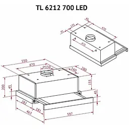 Витяжка Perfelli TL 6212 BL 700 LED - мініатюра 11