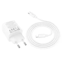 МЗП Hoco N56 Fundador PD30W four-port (2USB-A/2C) + кабель Type-C to Lightning White - мініатюра 3