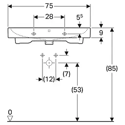 Раковина Geberit iCon 75x49 124075000, Білий - мініатюра 3