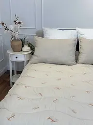 Ковдра двоспальна вовняна Viluta Premium 21431 170x210 см бежева - мініатюра 6