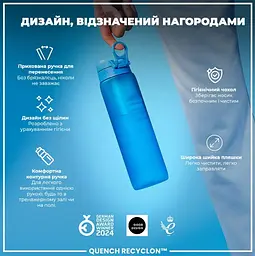 Пляшка для води ION8 1000 мл (ЕКО пляшка) BPA Free Blue (I8RF1000BLU) - мініатюра 5