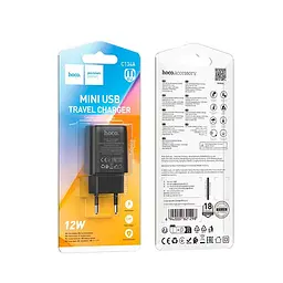 Адаптер мережевий Hoco Solid single Port charger C134A |1USB, 12W/2.4A| - мініатюра 3