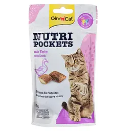 Вітамінні ласощі для котів GimCat Nutri Pockets Качка + Мультивітамін 60 г - мініатюра 2