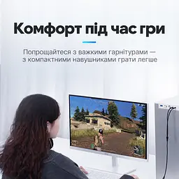 Аудіоперехідник для гарнітури Vention 0,3 м гніздо 3,5 мм на 2 штекери 3,5 мм TRS для окремих роз’ємів навушників і мікрофона ПК для стандарту CTIA з регульованим розгалуженням кабелю з позначеннями навушників і мікрофона на штекерах чорний (BBUBY) - мініатюра 13