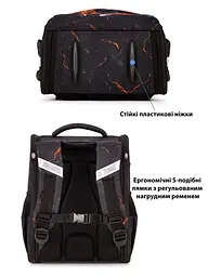 Ортопедичний шкільний рюкзак (ранець) School Standard 6 в 1 для хлопчика 570 гр 14,5 літрів Чорний з помаранчевим - мініатюра 7
