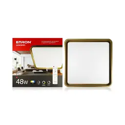 Світлодіодний світильник з пультом ETRON Smart MODERN 1-ESP-2008 48W gold&black IP20 - мініатюра 2