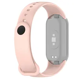 Силіконовий ремінець для фітнес браслетів Xiaomi Mi Band 8 Smart Band 9/10, Silicone, powder pink, зі зручною застібкою, на фітнес трекер та смарт годинник, ArmorStandart (ARM86913) - мініатюра 2