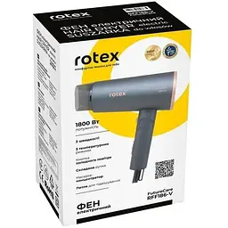 Фен для волосся Rotex RFF186-V Future Care 1800 Вт Чорний - мініатюра 5