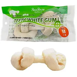 Ласощі для собак Petz Route Teeth White Gum петс рут кістка для чищення зубів жувальне M | 1 шт. х 114 г