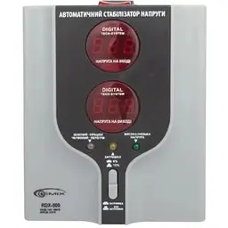 Стабілізатор Gemix RDX-500, 500 VA (350 Вт) вхідна напруга 140-260В вихідна напруга 220В ± 10% 50 Гц, LCD екран