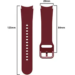 Ремінець силіконовий BeWatch Samsung Galaxy Watch 4/5/Pro SoftTouch Бордовий (0139308) - мініатюра 6