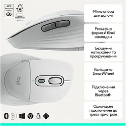 Миша Logitech Signature Comfort Plus M850L Wireless Mouse Off-White (910-007716) - мініатюра 8