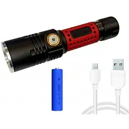 Ліхтар ручний RB-252 акумуляторний із зумом P50 Micro-USB 18650 Zoom - мініатюра 4