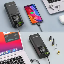 Автомобільний портативний компресор Wozinsky WPEP-8000 150 PSI, Power Bank 8000 мАг, Чорний - мініатюра 9