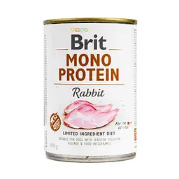 Вологий корм Brit Mono Protein Rabbit для собак з кроликом 400 г (арт.100061/529797)