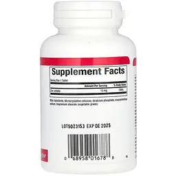 Дієтична добавка Natural Factors Zinc Citrate 15 мг 30 таблеток - мініатюра 2