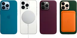 Чохол Leather Case с MagSafe для Apple iPhone 13 Pro Dark Cherry (MM1A3) [82270] - мініатюра 5