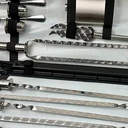 Набір шампурів Планшет Авангард 23 предмети з мангалом-рамкою, флягою, чарками та виделками - мініатюра 5