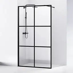 Душова стінка Volle Malla Negra Walk-In 110x200 18-08-110black set, прозорий
