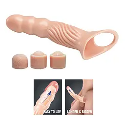 Насадка на пеніс Pretty Love 3.0" Adjustable, 24 см (тілесний) - мініатюра 7