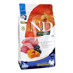 Сухий беззерновий корм для дорослих собак малих порід Farmina N&D Grain Free Pumpkin Dog Lamb&Blueberry Adult Mini, гарбуз, ягня та чорниця, 800 г - мініатюра 3