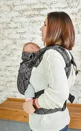 Ерго рюкзак регульований від народження 0 - 18 місяців "Adapt" Coolbabka Сірий Geometry - мініатюра 3