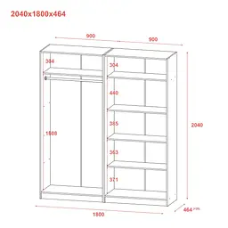Комплект Doros Промо з полицями Сірий 2+2 ДСП 180х48х204 (80737771) - мініатюра 9