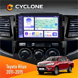 Штатна магнітола Toyota Hilux 2011-2015 Cyclone C9-011 4x64, DSP Cyclone (НФ-00007158)