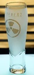 Келих для пива соку води 440 мл з гравіюванням гри Сталкер 2 S.T.A.L.K.E.R. матове скло подарунок фанату гри - мініатюра 3