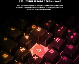Клавиатура игровая мембранная бесшумная STEELSERIES APEX3 UA TKL RGB Whisper Quiet gaming switches - мініатюра 9