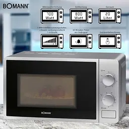 Мікрохвильова піч Bomann MWG 6015 CB silver (MWG6015CB silver) - мініатюра 5
