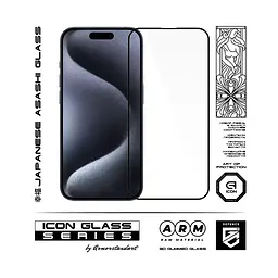 Захисне 3D скло для Apple iPhone 15 Pro Max, Icon 3D, загартоване, 9H, загартоване скло, повне проклеювання, протиударне, глянсове з олеофобним покриттям, на весь екран, сумісне з чохлами, проста установка, ArmorStandart (ARM74271) - мініатюра 2
