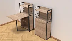 Стіл книжка з етажеркою Практик 1 Ferrum-decor 1200x640x990 Чорний метал ДСП Дуб Сонома 16 мм (FRD-104614) - мініатюра 5