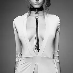 Чокер Bijoux Indiscrets MAZE - Tassel Chocker Black - мініатюра 3
