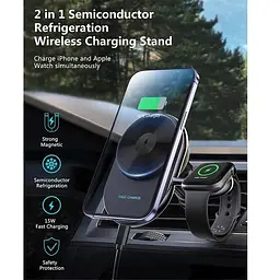 Автотримач із зарядним пристроєм MagSafe Wireless Charger XYJ S17 2 in 1   - мініатюра 6