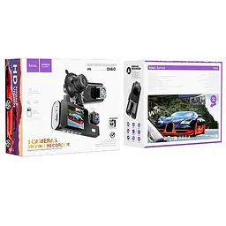 Відеореєстратор Hoco DI60 2-inch display with rear camera (1280P+720P) Black - мініатюра 6