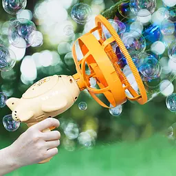 Пістолет для мильних бульбашок H035 Bubble Gun з пропелером 2in1 + bottle 250ml Biege - мініатюра 4