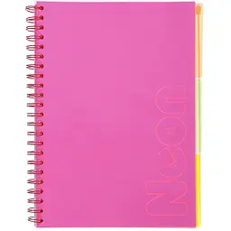 Зошит на пружині Buromax Neon А4 (210x297) 120 аркушів 3 PVC рожевий (BM.24349911-10)
