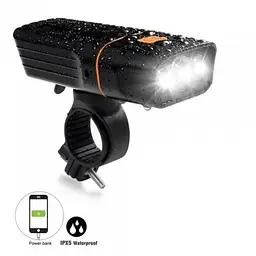 Велоліхтар + габарит QX-T3306 (3xXML-T6 + габарит-6SMD) + PowerBank + microUSB (3 режими та 4 режими) - мініатюра 3