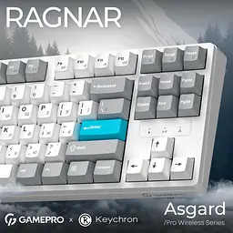 Клавіатура GamePro Asgard Ragnar Keychron Super Red Switch Wireless/Bluetooth/USB White бездротова (MK285WH) - мініатюра 9