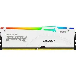 Модуль пам'яті для комп'ютера DDR5 32GB 5600 MHz FURY Beast White RGB Kingston Fury (ex.HyperX) (KF556C40BWA-32)